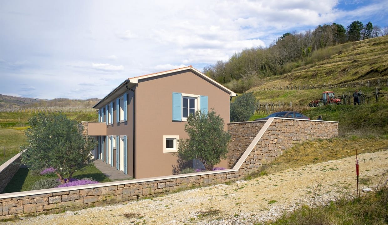 U-05 Neu gebautes Haus mit Pool –172 m2 - Umgebung Buje – schöner Panoramablick – zu verkaufen