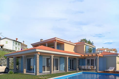U-06 Neu gebaute Villa mit Pool - 210 m2 – Umgebung Buje – schöner Panorama- und Meerblick – zu verkaufen
