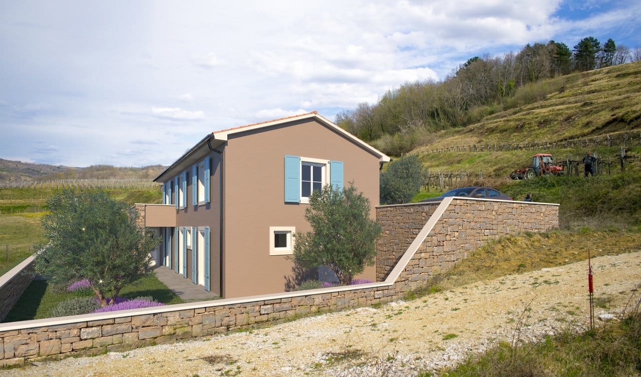 U-05 Neu gebautes Haus mit Pool –172 m2 – Umgebung Buje – schöner Panoramablick – zu verkaufen